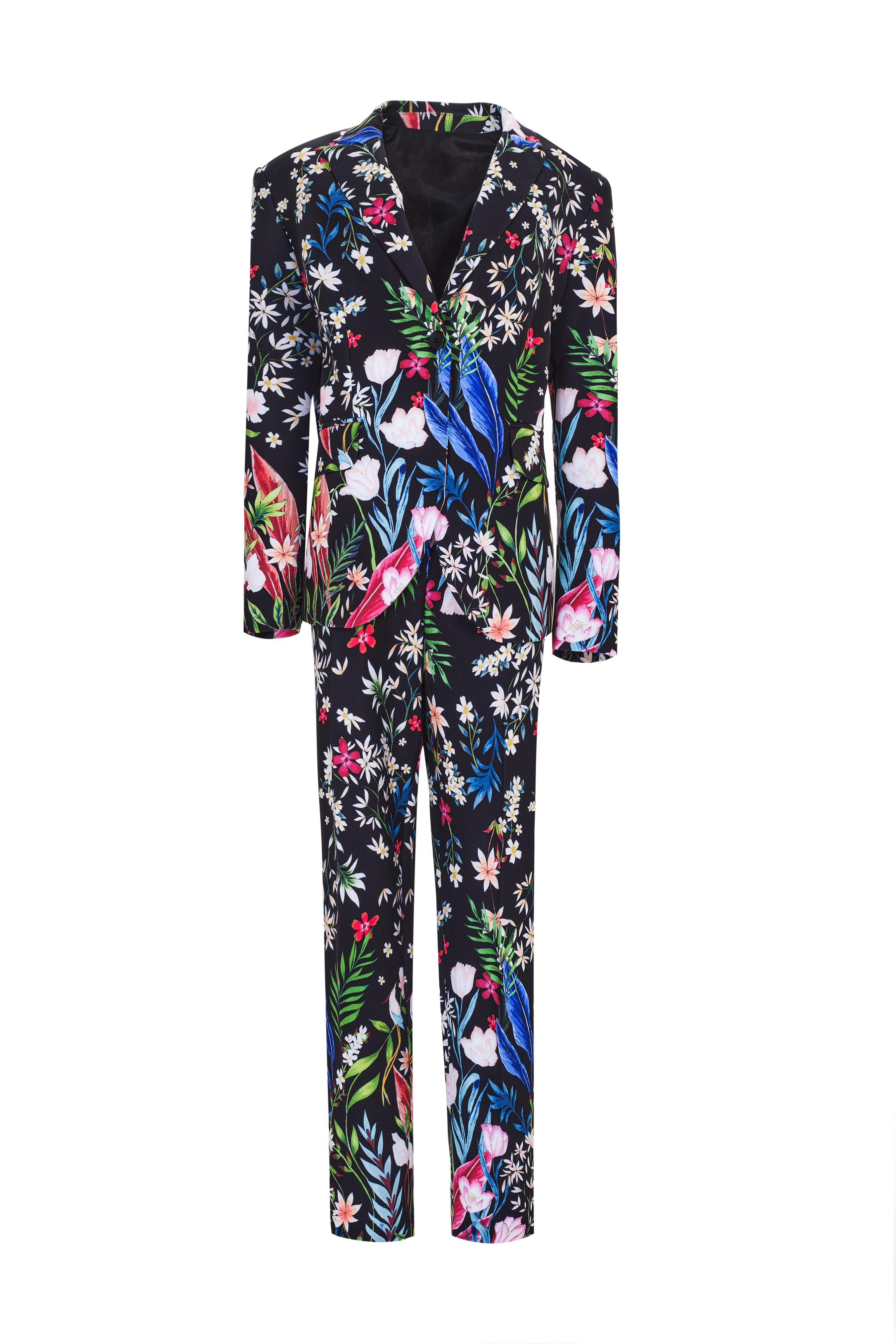 Floral Jacket and Trousers Suit