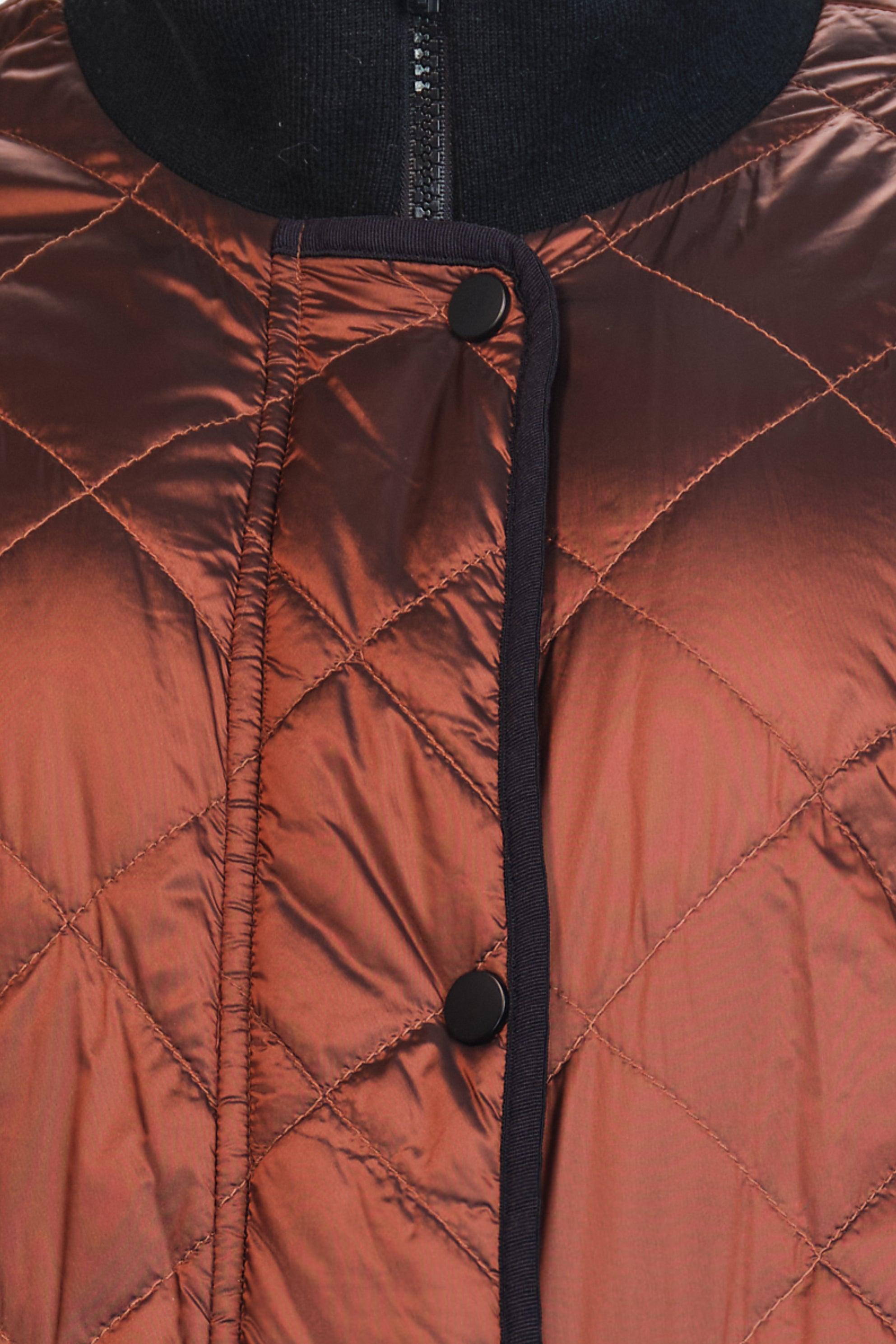 BROWN QUILTED PUFFER JACKET