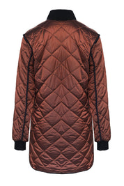 BROWN QUILTED PUFFER JACKET