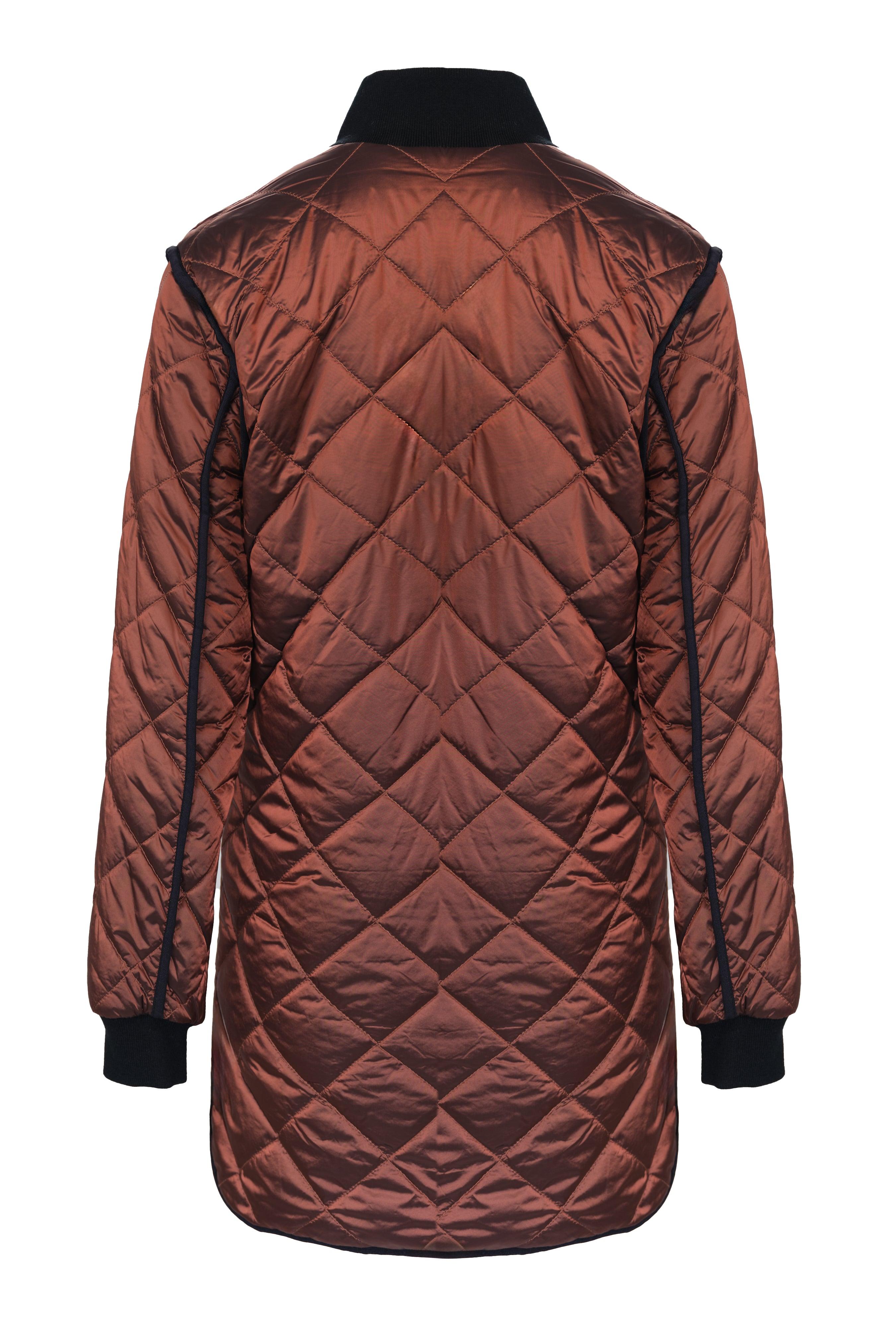 BROWN QUILTED PUFFER JACKET