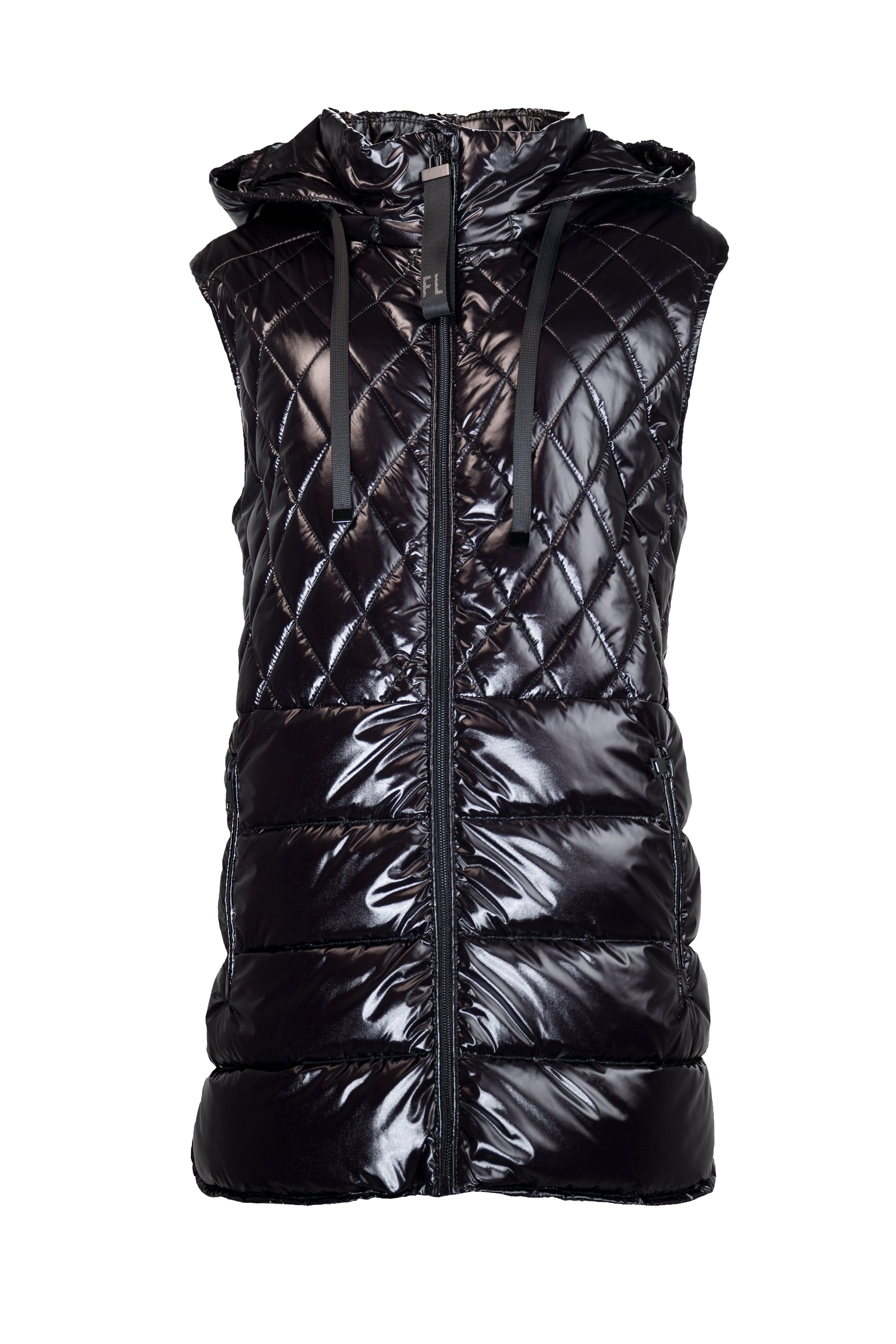 BLACK QUILTED PUFFER GILET