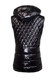 BLACK QUILTED PUFFER GILET