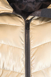 GOLD PUFFER JACKET WITH HOOD