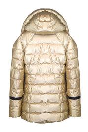 GOLD PUFFER JACKET WITH HOOD