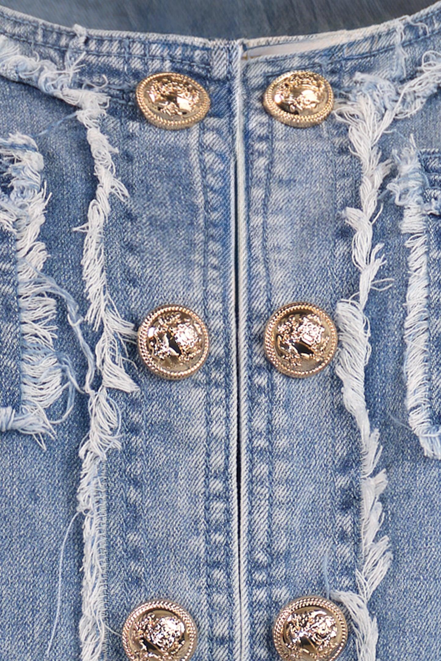 DISTRESSED DENIM JACKET