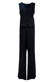 Embellishment Sleeveless Gilet And Trousers