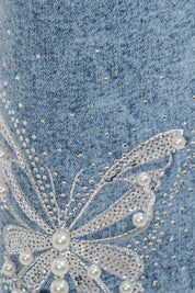 BUTTERFLY EMBELLISHED JEANS