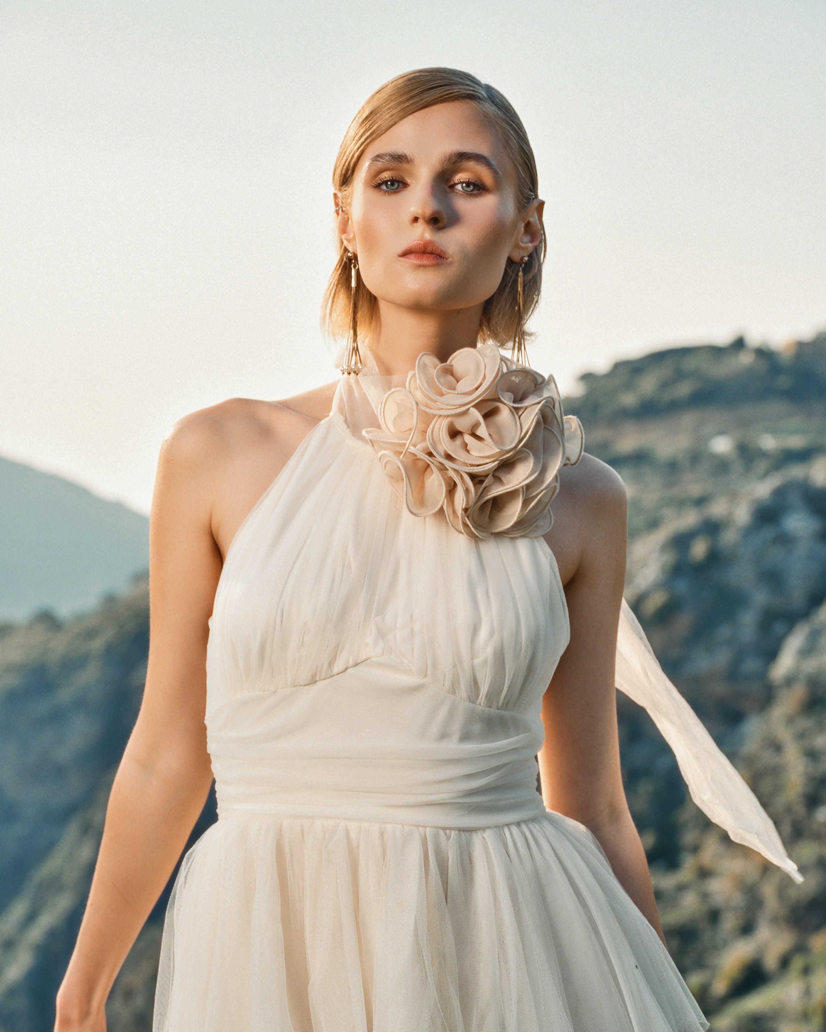 Transparent Turtleneck Tulle Dress