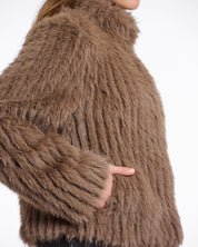 RIBBED FAUX FUR JACKET