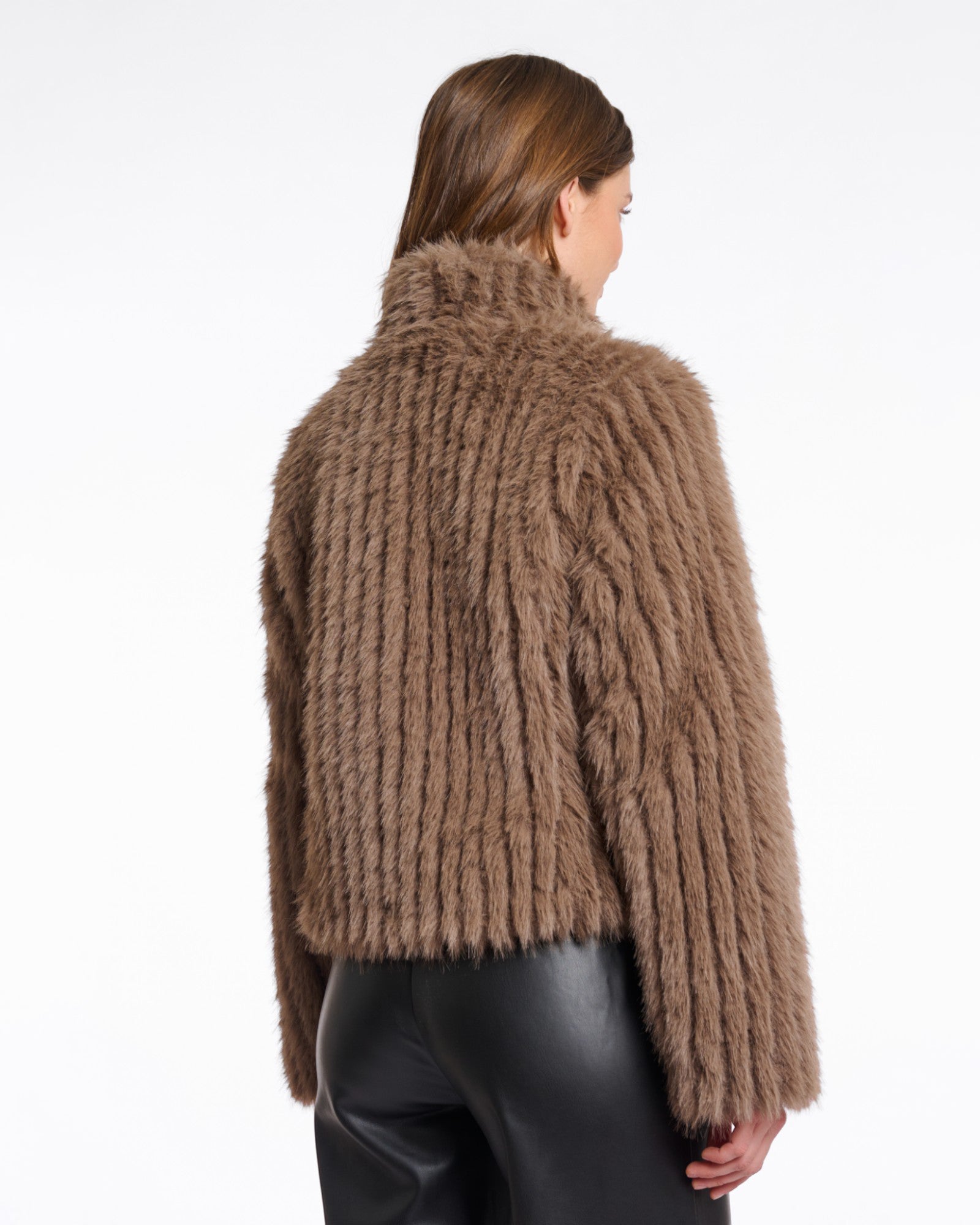 RIBBED FAUX FUR JACKET
