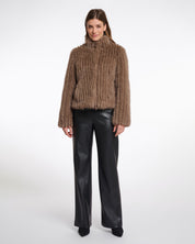 RIBBED FAUX FUR JACKET