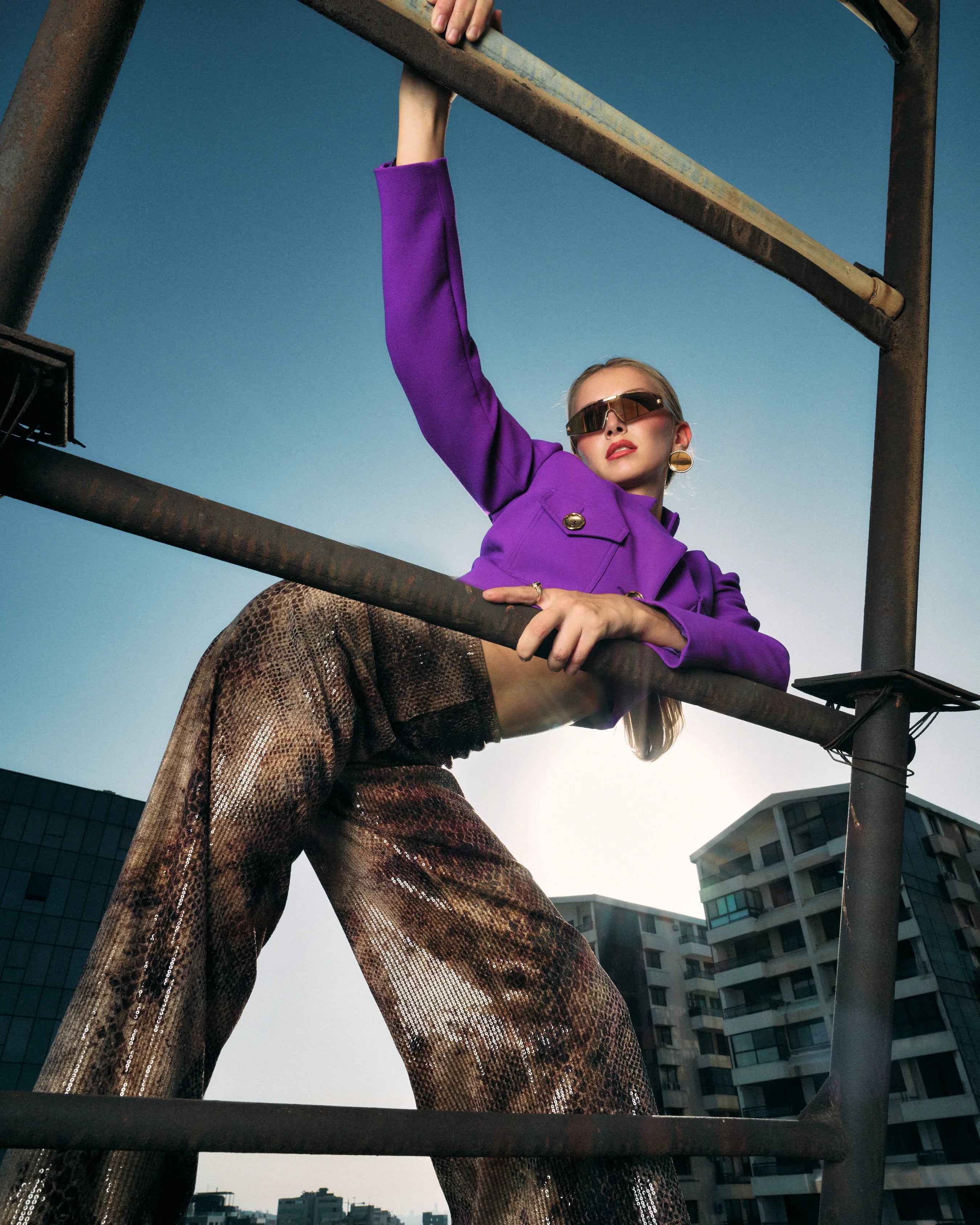 METALLIC PYTHON TWO-PIECE SET