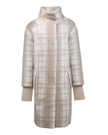 HIGH-NECK PLAID COAT