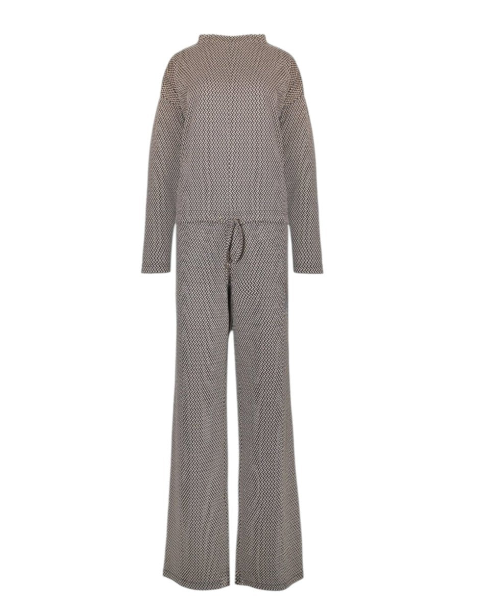 TEXTURED HIGH-NECK TWO-PIECE SET