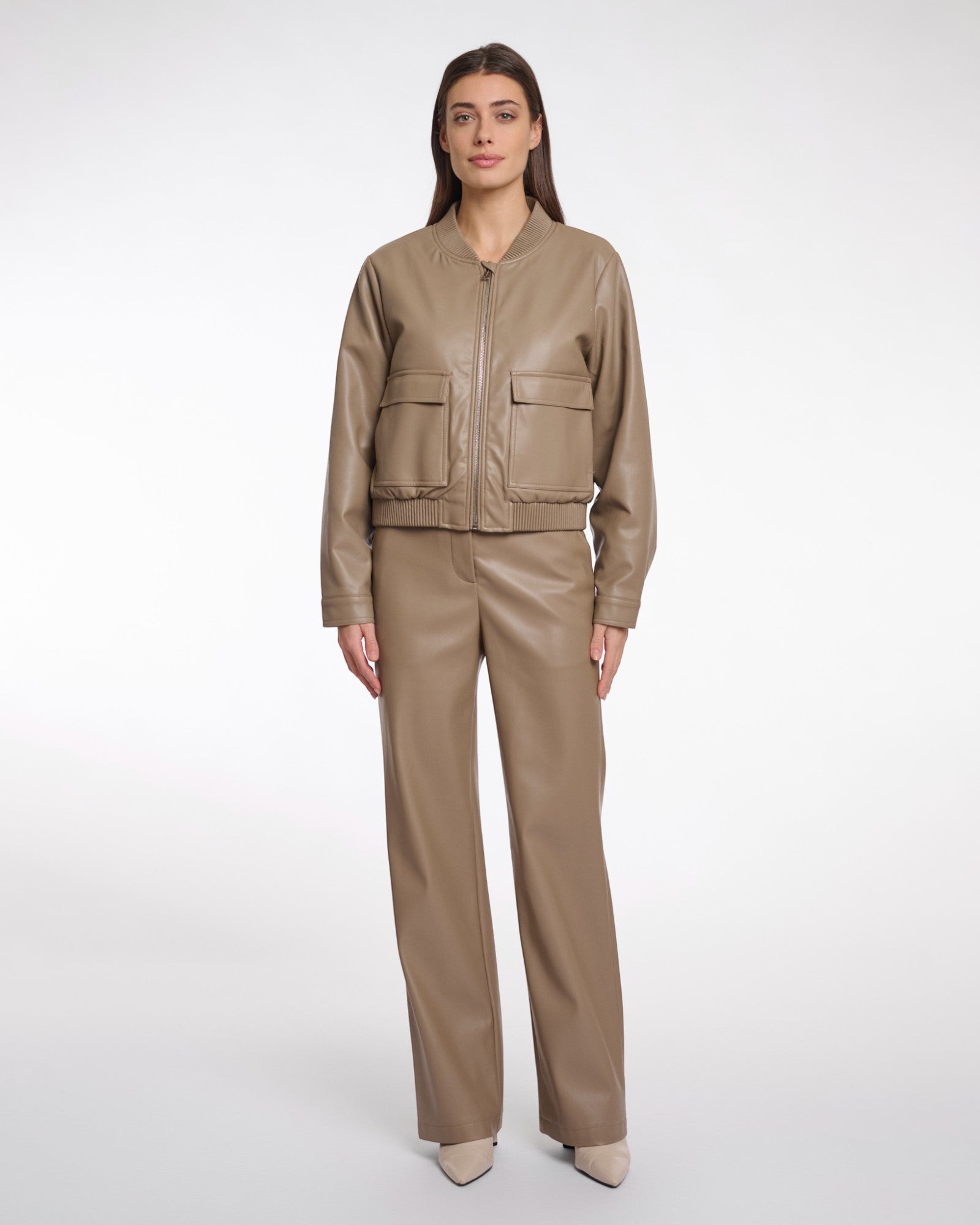 MINIMAL LEATHER ZIP JACKET