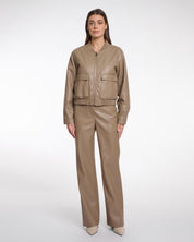 MINIMAL LEATHER ZIP JACKET