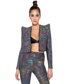METALLIC FLARED PARTY TROUSERS