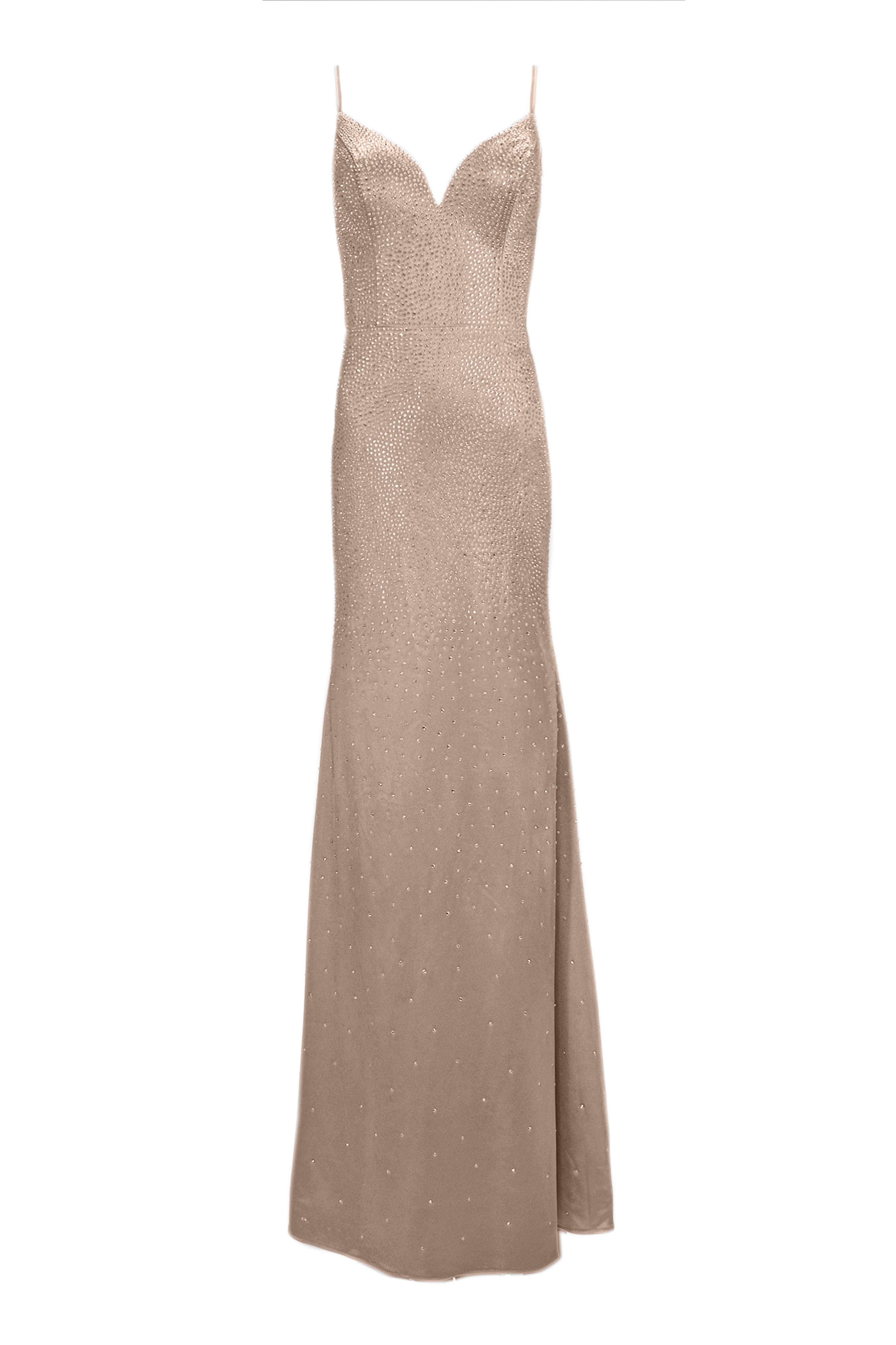 EMBELLISHED SPAGHETTI STRAP GOWN