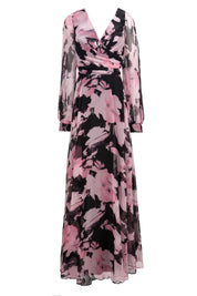 FLORAL PRINT CHIFFON GOWN