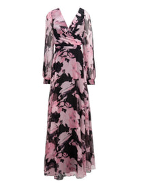 FLORAL PRINT CHIFFON GOWN