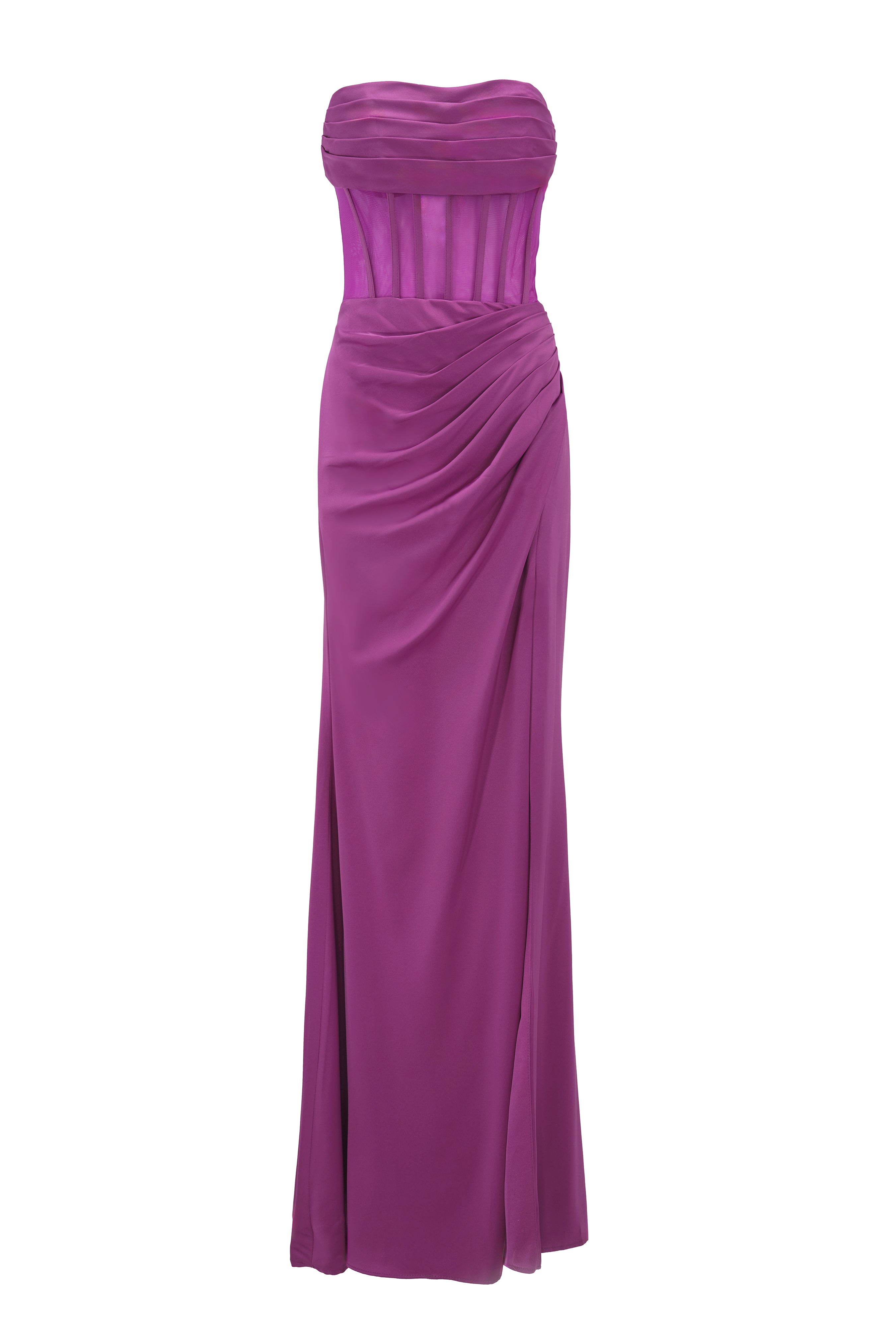 DRAPED STRAPLESS GOWN
