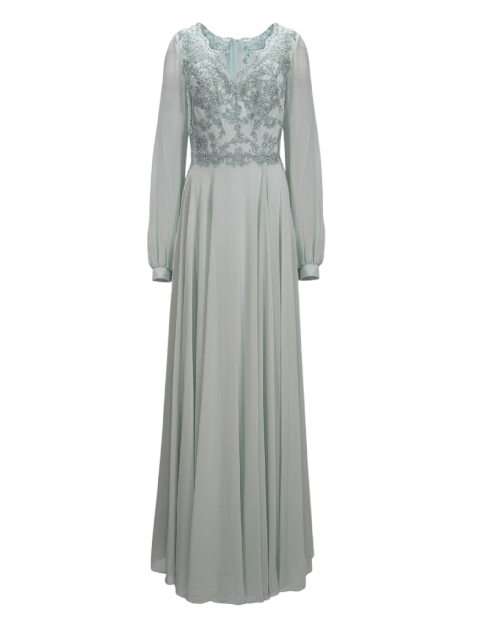 EMBROIDERED CHIFFON GOWN