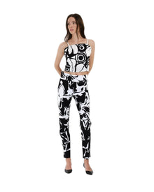GRAPHIC PRINT STRAIGHT TROUSERS