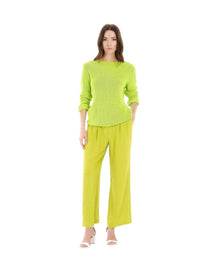 TEXTURED WIDE-LEG TROUSERS