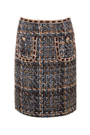 TWEED MINI SKIRT WITH GOLD ACCENTS