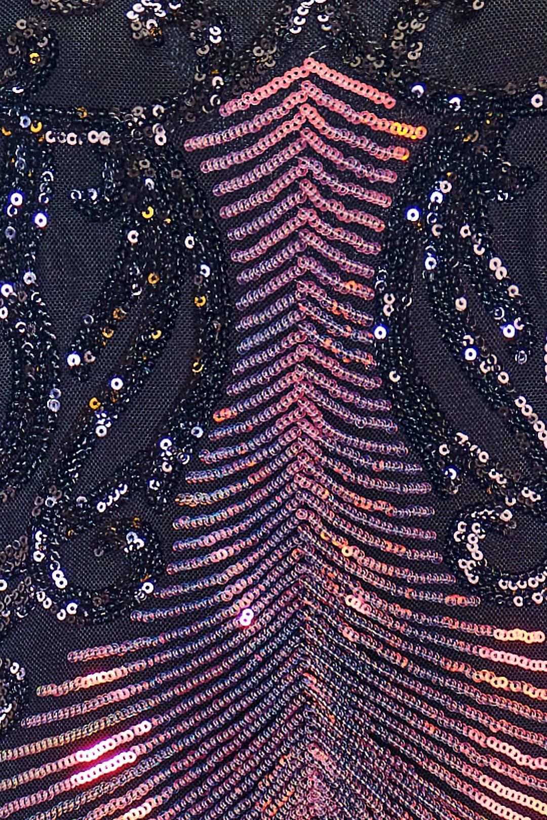 RAINBOW SEQUIN DETAIL MIDI DRESS