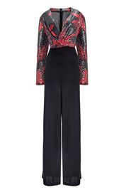 SEQUIN TOP AND WIDE-LEG TROUSER JUMPSUIT