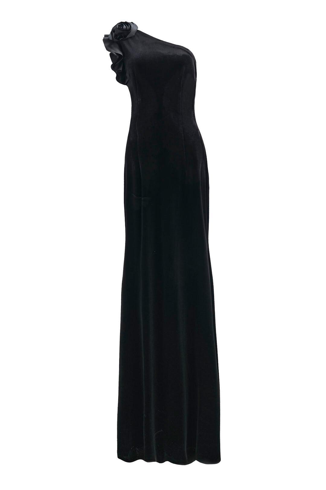 ONE-SHOULDER VELVET GOWN