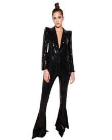SEQUIN FLARE PARTY TROUSERS
