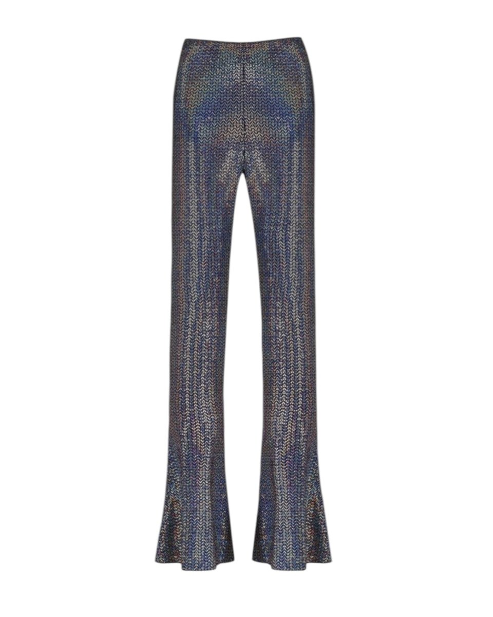 METALLIC FLARED PARTY TROUSERS