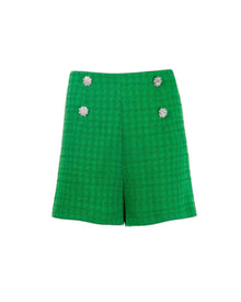 TWEED TAILORED SHORTS WITH JEWEL BUTTONS