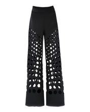 LASER CUT WIDE LEG PANTS
