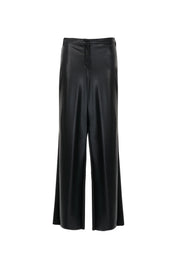 FAUX LEATHER WIDE-LEG PANTS