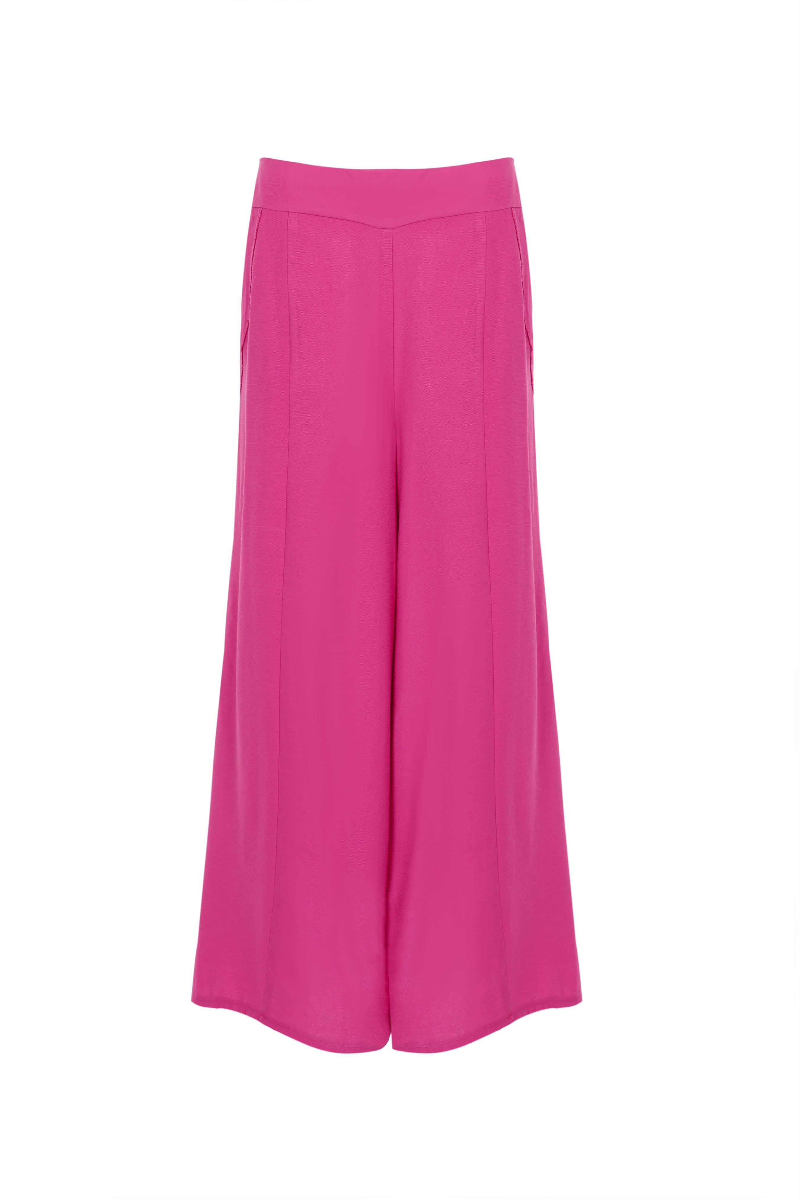 Wide Leg Trousers with Tie-Belt