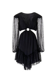 LACE RING-CUT MINI DRESS