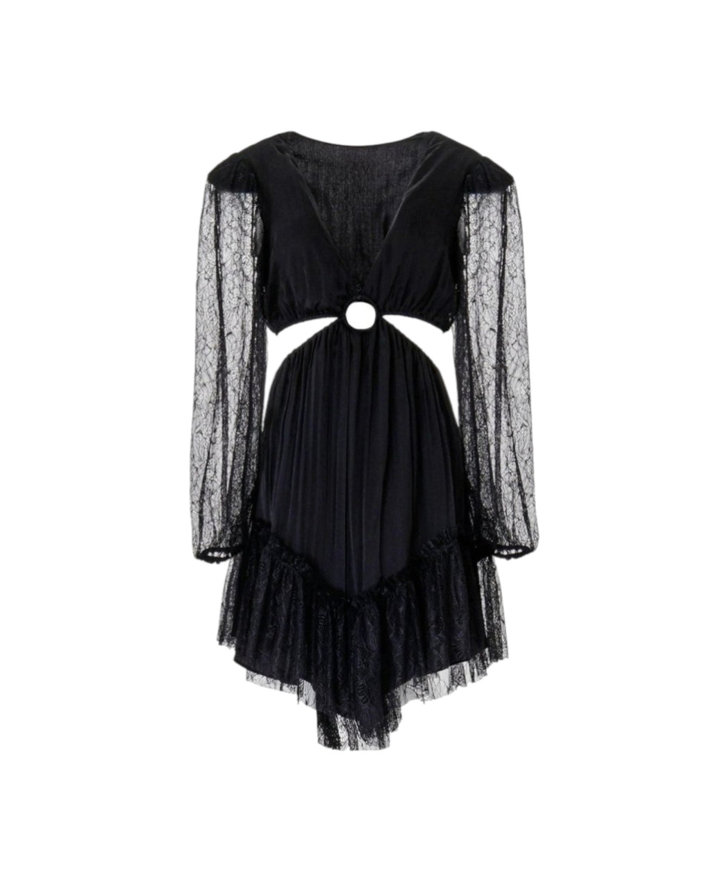 LACE RING-CUT MINI DRESS
