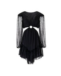 LACE RING-CUT MINI DRESS