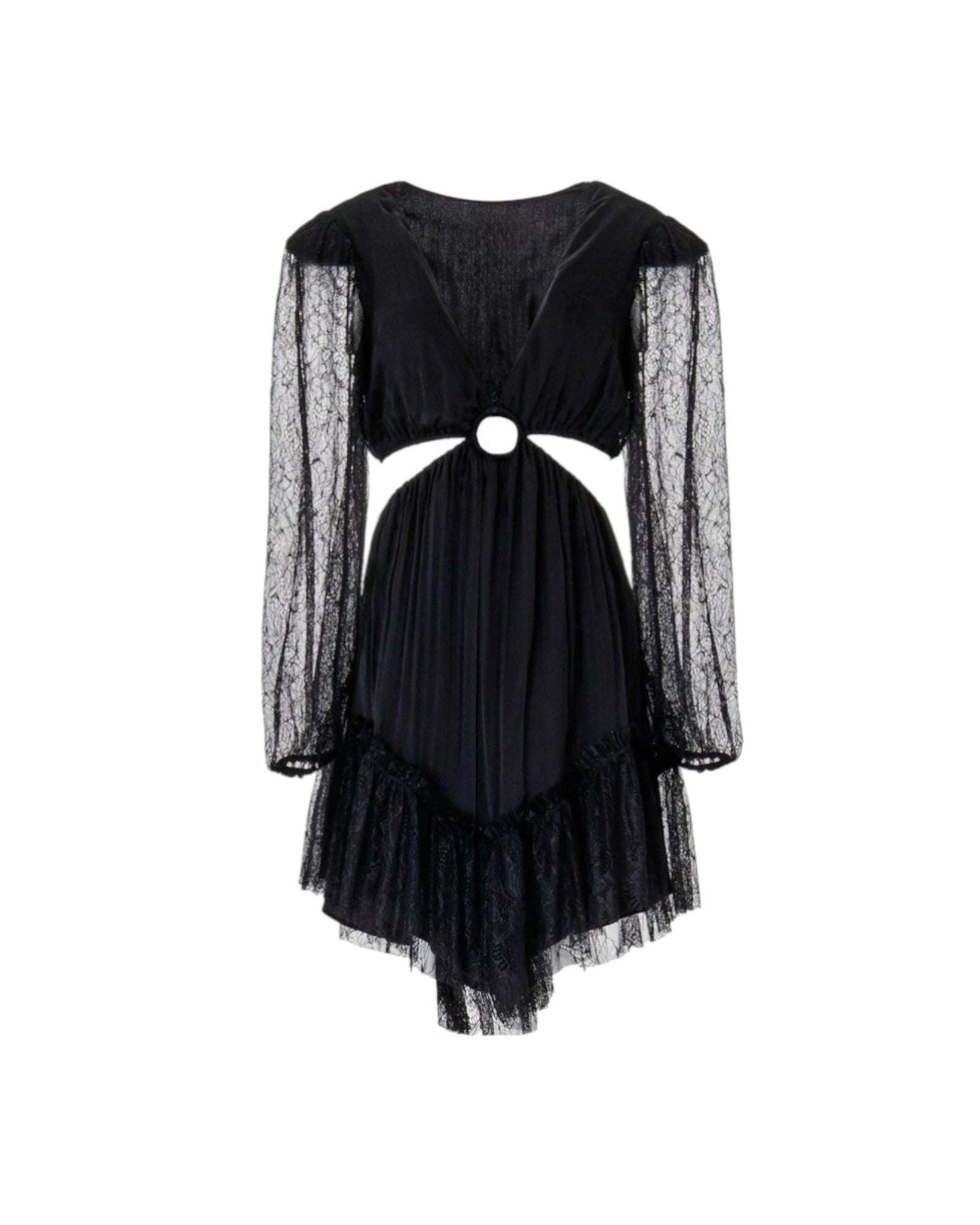 LACE RING-CUT MINI DRESS