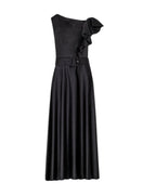 ONE-SHOULDER BELTED RUFFLE DRESS