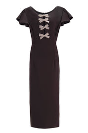 BOW TRIM MIDI DRESS