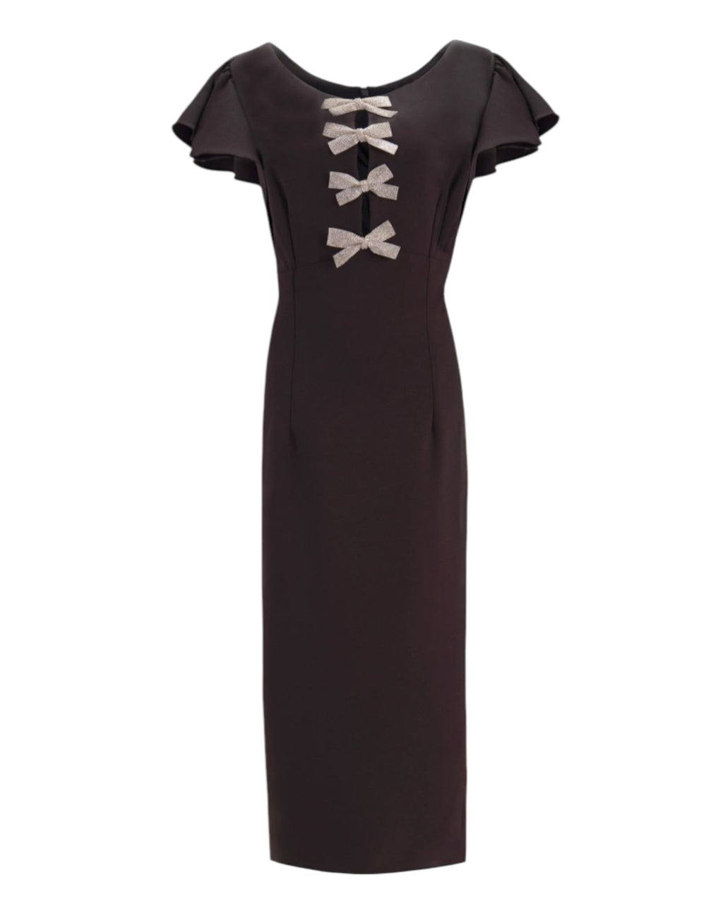 BOW TRIM MIDI DRESS