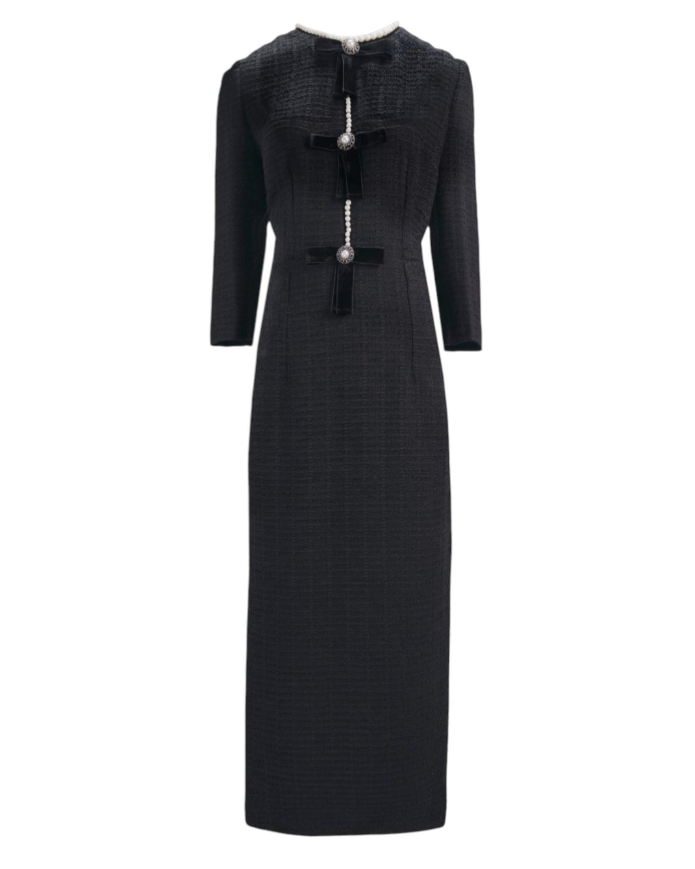 ELEGANT BOW-EMBELLISHED MIDI DRESS