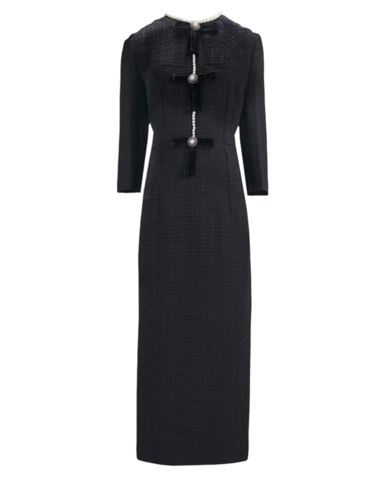ELEGANT BOW-EMBELLISHED MIDI DRESS