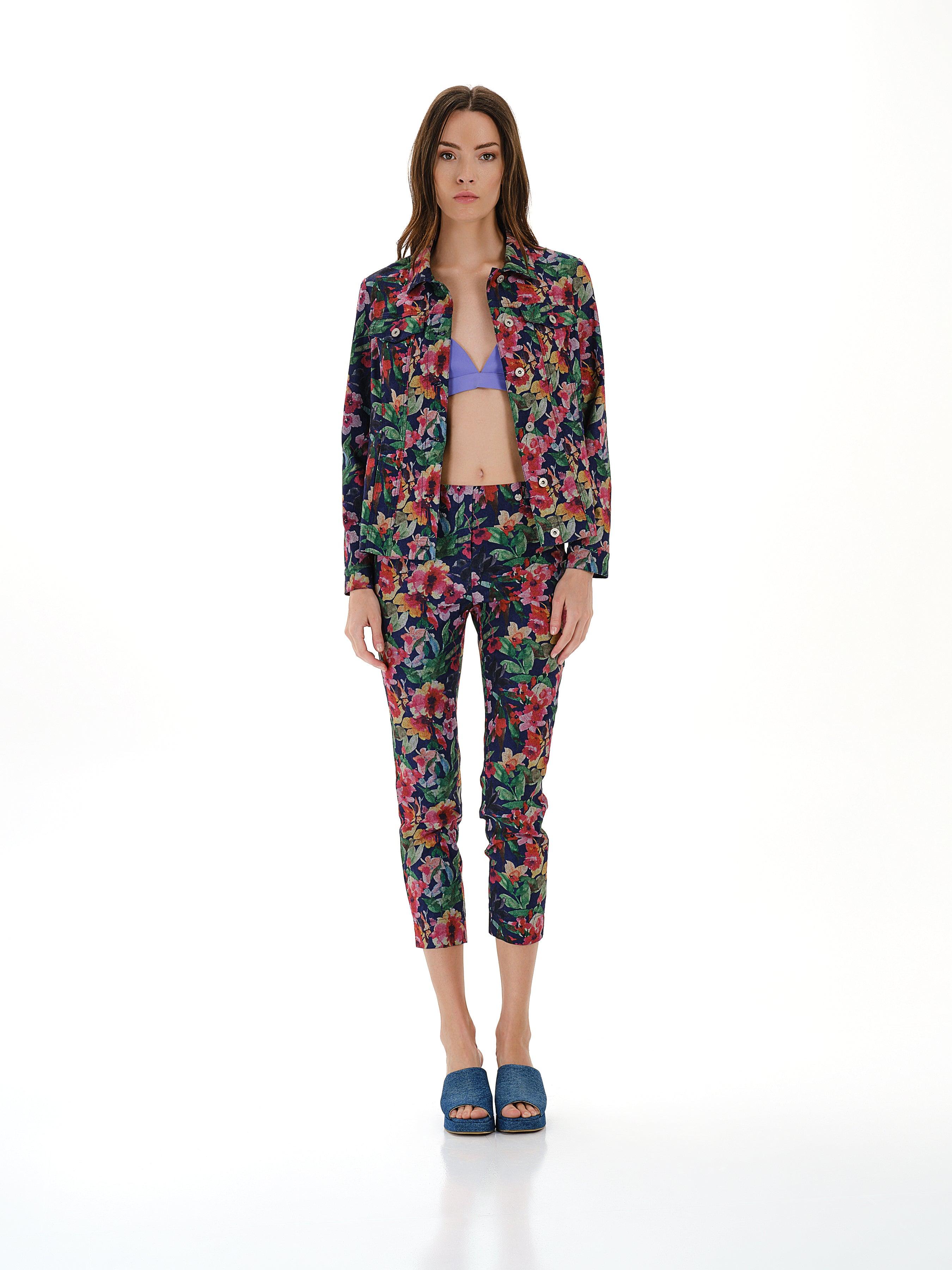 Floral Denim Trouser