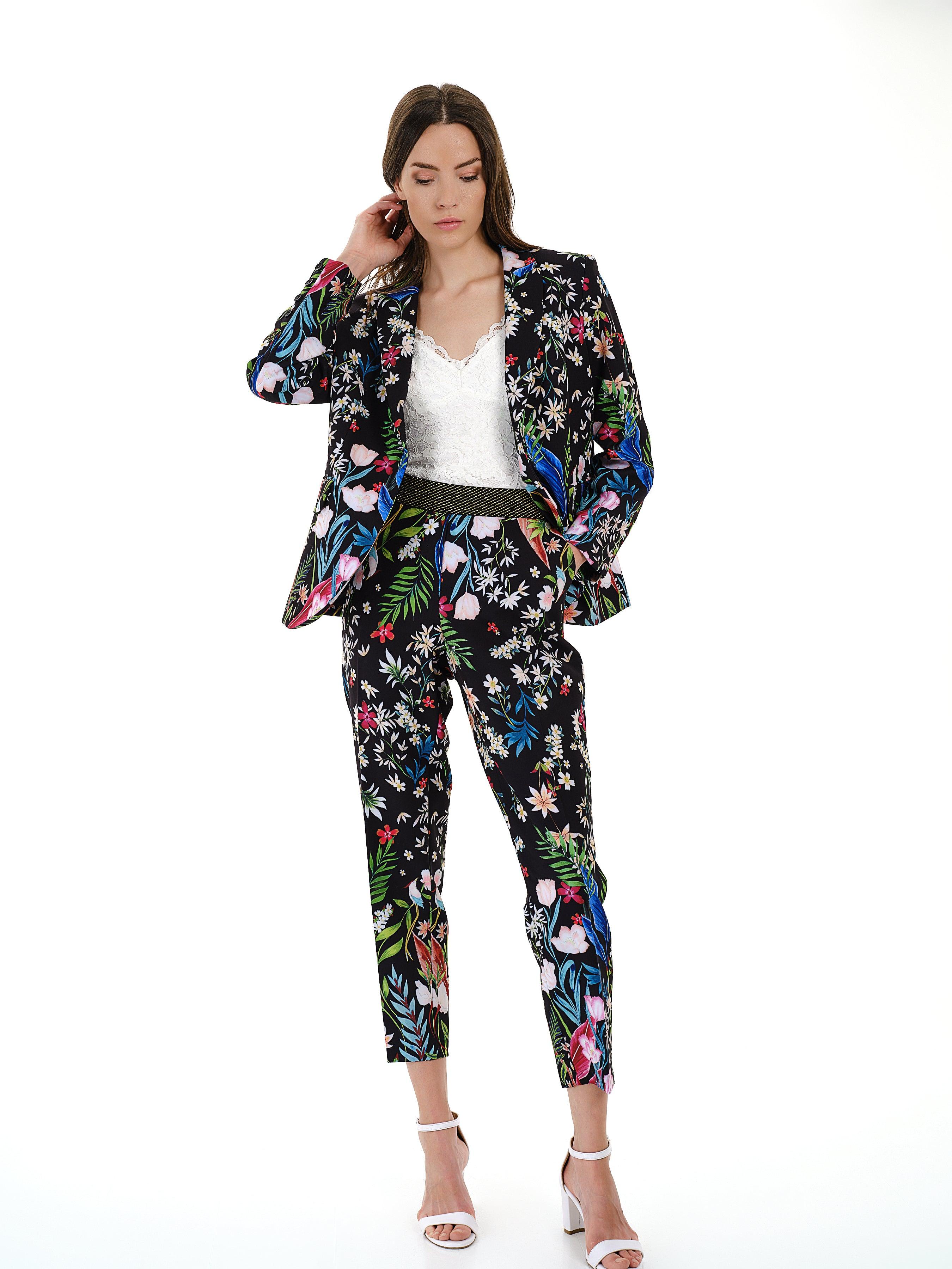 Floral Jacket and Trousers Suit