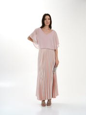 Pleated Cape Dress 